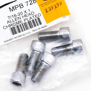 Midwest Acorn Nut Company CHROME PLATED UNF ALLEN HEAD SCREWS ASSORTMENT TRAY