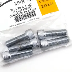 Midwest Acorn Nut Company CHROME PLATED UNF ALLEN HEAD SCREWS ASSORTMENT TRAY