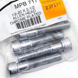 Midwest Acorn Nut Company CHROME PLATED UNF ALLEN HEAD SCREWS ASSORTMENT TRAY