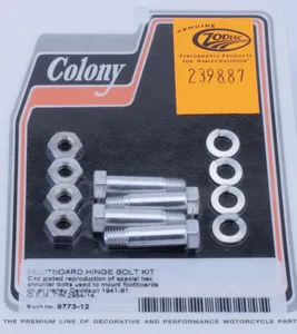 Colony Colony Footboard Hinge Kit, 14-81, White Plated
