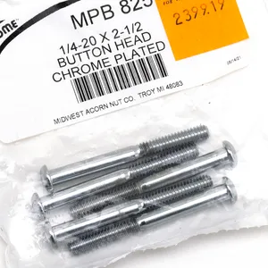 Midwest Acorn Nut Company ASSORTMENT TRAY OF CHROME PLATED LARGER BUTTON HEAD ALLEN SCREWS