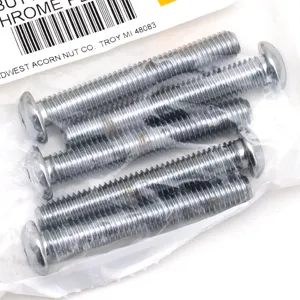 Midwest Acorn Nut Company ASSORTMENT TRAY OF CHROME PLATED LARGER BUTTON HEAD ALLEN SCREWS