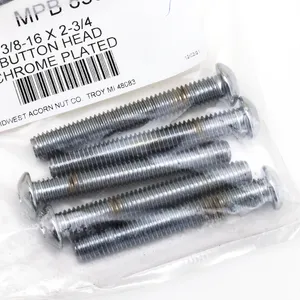 Midwest Acorn Nut Company ASSORTMENT TRAY OF CHROME PLATED LARGER BUTTON HEAD ALLEN SCREWS