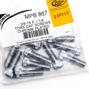 Midwest Acorn Nut Company CHROME PLATED SOCKET HEAD TORX SCREW ASSORTMENT
