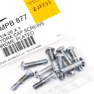 Midwest Acorn Nut Company CHROME PLATED BUTTON HEAD TORX SCREW ASSORTMENT