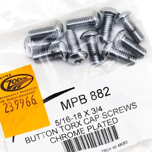 Midwest Acorn Nut Company CHROME PLATED BUTTON HEAD TORX SCREW ASSORTMENT