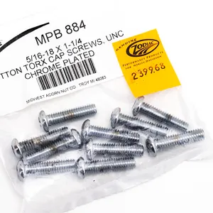 Midwest Acorn Nut Company CHROME PLATED BUTTON HEAD TORX SCREW ASSORTMENT