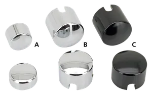 Zodiac (Genuine Zodiac Products) GENUINE ZODIAC CHROME & BLACK REAR AXLE CAPS