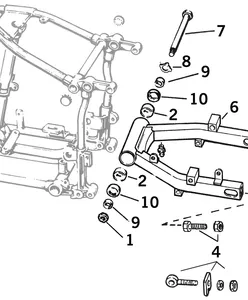 Zodiac (Genuine Zodiac Products) SWINGARM PARTS FOR 4-SPEED BIG TWIN 1958-1986 EXCEPT SOFTAIL