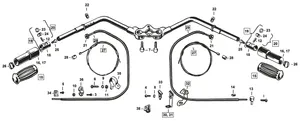 Samwel Supplies HANDLEBARS AND CONTROLS FOR 1937-1948 SPRINGER FORKS