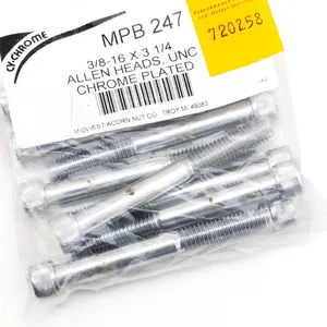 Midwest Acorn Nut Company CHROME PLATED GRADE-8 ALLEN HEAD SOCKET SCREWS
