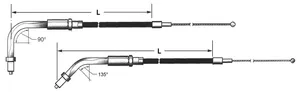 Barnett T04 - THROTTLE & IDLE CABLE 1996-2015 SOFTAIL, 1996-2017 DYNA, 1996-2001 CARBURETOR EQUIPPED TOURING & 2007 TO PRESENT SPORTSTER