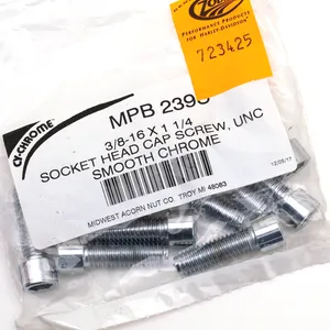 Midwest Acorn Nut Company CHROME PLATED ALLEN HEAD SCREWS ASSORTMENT KNURLED