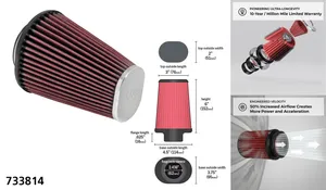 K&N K&N AirCharger Replacement Filter Element, XL91-up, Chrome End Cap