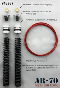 American Suspension AMERICAN SUSPENSION AIRRIDE FRONT FORK KIT FOR TOURING
