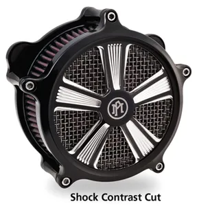 Performance Machine PM Super Gas Air Cleaner Face Plate, Shock, Contrast Cut