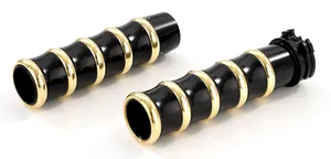 Kustom Tech K-Tech Retro Grip Set, Black Aluminum & Brass