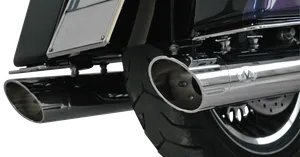 V Performance V-Performance Banger End Cap Set, Chrome, 100mm, Touring 2004-2016