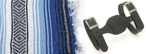 Texas Leather Texas Leather Blanket Holder, Black, with Cobalt/Blue/White/Blk Blanket