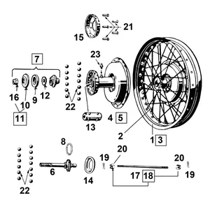 Samwel Supplies FRONT WHEEL & HUB PARTS 45CI SOLO MODELS