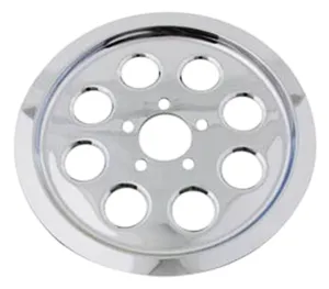 V-Twin CHROME 8-HOLE REAR WHEEL BELT PULLEY INSERTS