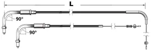 Barnett Clutches & Cables THROTTLE AND IDLE CABLES FOR USE WITH EARLY MIKUNI HSR CARBURETOR AND 1996 TO PRESENT SNAP-IN STYLE THROTTLE GRIP