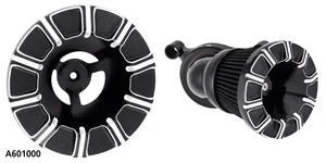 Arlen Ness Ness Velocity Air Cleaner Cover, 10-Gauge, Black